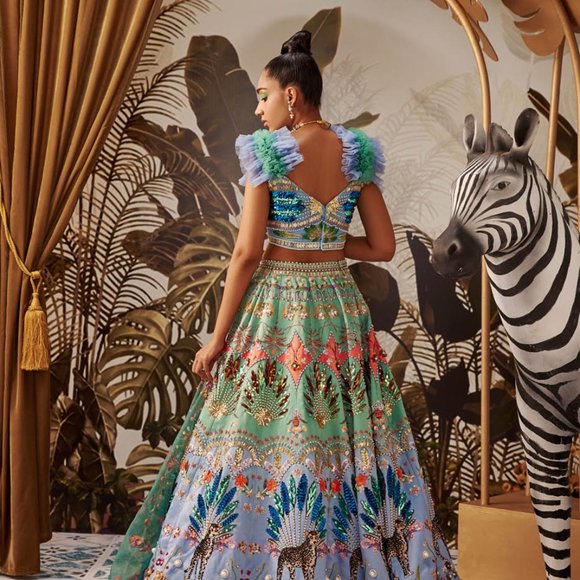 Payal and Zinal Sovreign of Leopard Lehenga. - Picture 3 of 5